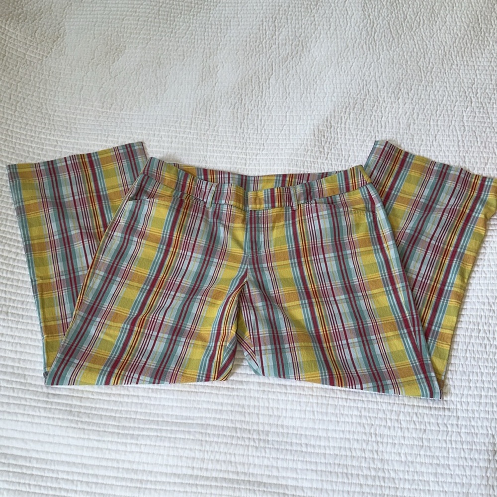 Lacoste Classic Multicolor Plaid Women’s Pants - Yellow, Red & Blue